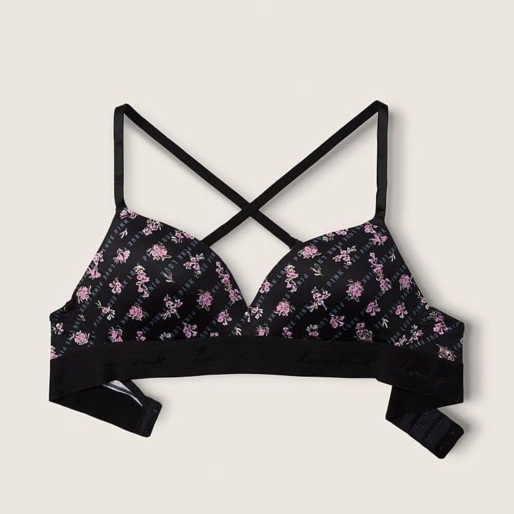 Pink Victoria’s Secret Wear Wireless Everywhere Push-up Bra Size 32DD